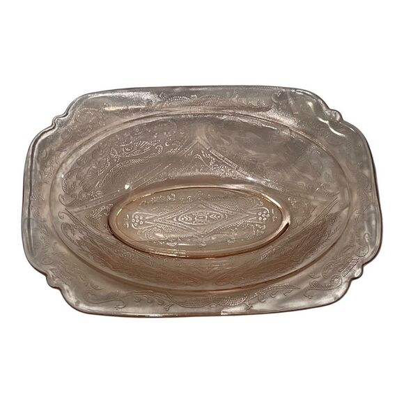 Federal Madrid Oval Vegetable Bowl Pink Depression Glass Vintage Serving - Picture 1 of 4